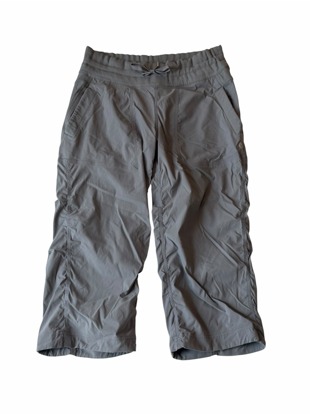 Lululemon Athletica Gray Cropped Drawstring Capri Pants
